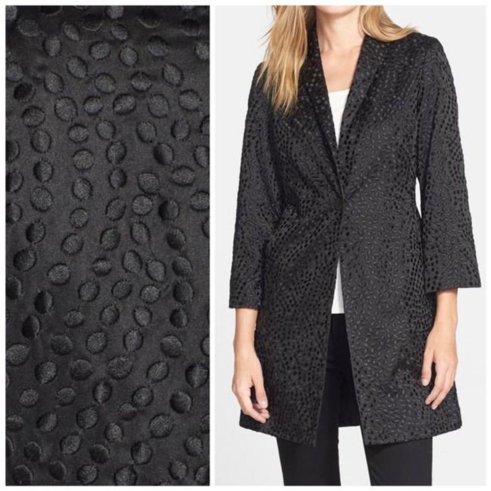 Eileen Fisher Unique Black Textured Jacket - truly darling for work or play